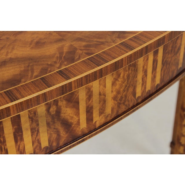 Theodore Alexander Inlaid Demilune Table For Sale - Image 11 of 18