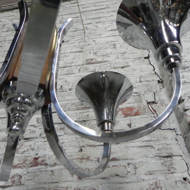 1930s Large Art Deco Chrome Plated Pendant Lamp, 1930s For Sale - Image 5 of 18