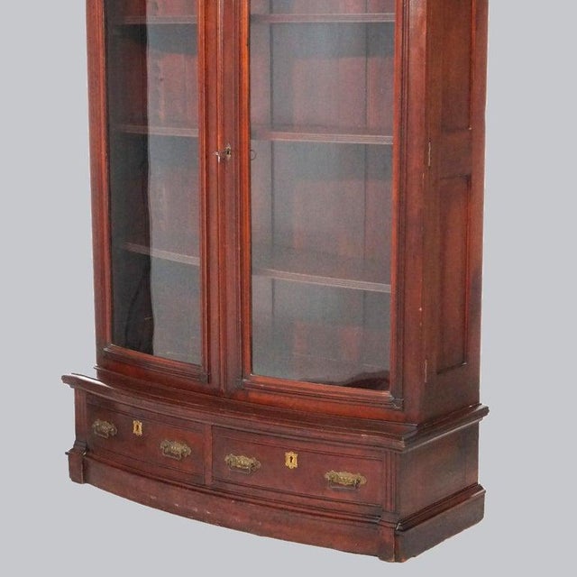 R. J. Horner & Co. Rj Horner Mahogany Bow Front Bookcase Circa 1890 For Sale - Image 4 of 18