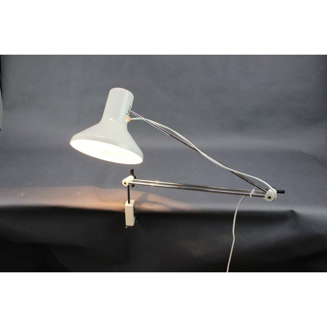 Vintage White Clip-on Adjustable Lamp attributed to Hurka for Napako, Czechoslovakia, 1970s For Sale - Image 13 of 14