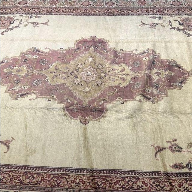 1920s Antique Agra Rug | Medallion Design | 14×16 For Sale - Image 5 of 6