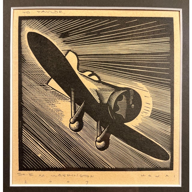 2007 Earl M. Washington HAWAI Open Edition Wood Block print after 1931 Howard Cook Aprox. dimensions: Frame: 19"H x 15"W...