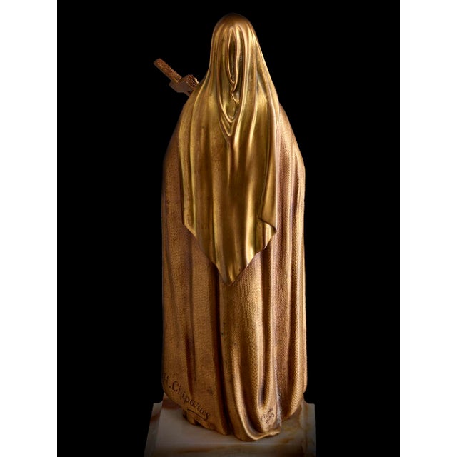 Metal Demeter H. Chiparus, Saint Teresa, 1920s, Bronze and Onyx For Sale - Image 7 of 12