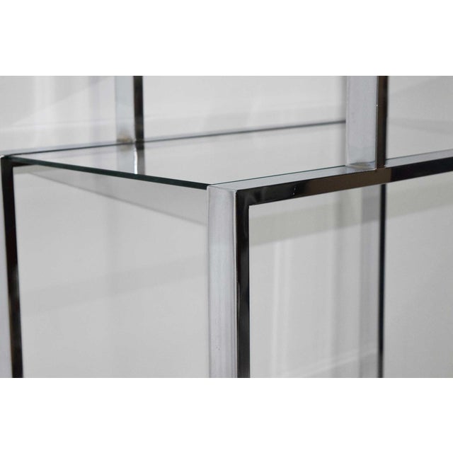 Metal Design Institute of America Chrome and Glass Etagere For Sale - Image 7 of 9