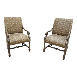 Late 20th Century Henredon Throne Arm Chairs- a Pair For Sale