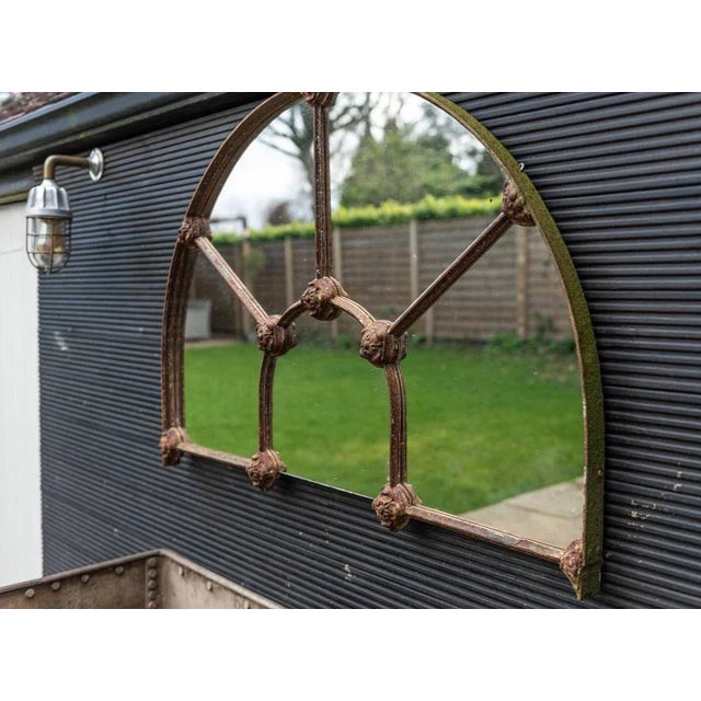 Metal Arched Cast Iron Mirror, Mid 19th Century For Sale - Image 7 of 8