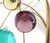 Oval "Bird Cage" Brass Table Lamp Purple Blue Yellow Glass Globe Shades MINT! For Sale - Image 6 of 10