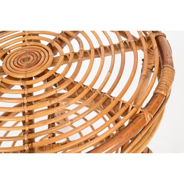 French Riviera Style Rattan and Woven Wicker Coffee Table, Italy, 1970s For Sale - Image 11 of 12