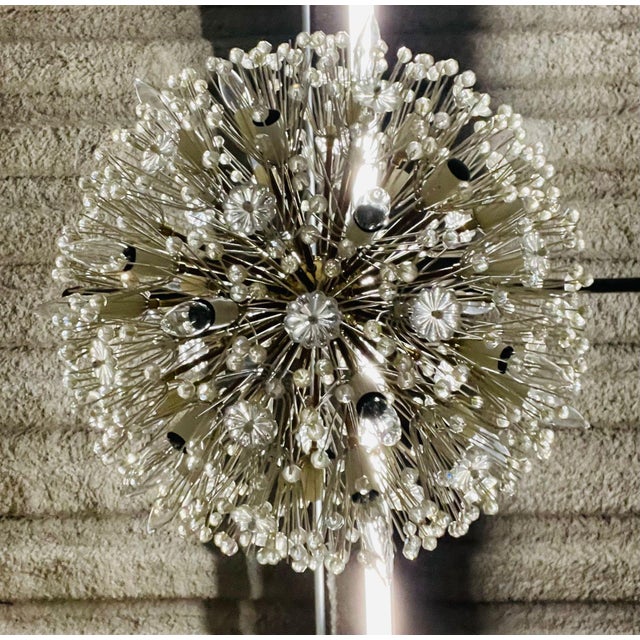 1960s Emil Stejnar, Large Snowflake Chandeliers, Brass, Glass, Austria, 1965 For Sale - Image 5 of 10