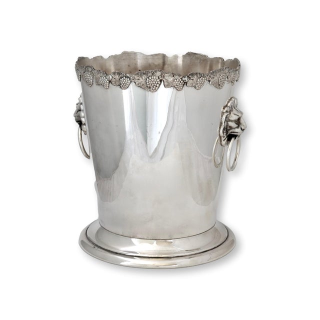 Early 20th Century Georgian Revival Silver Plate Lion Wine Cooler by Carrington, c.1900 For Sale - Image 5 of 6