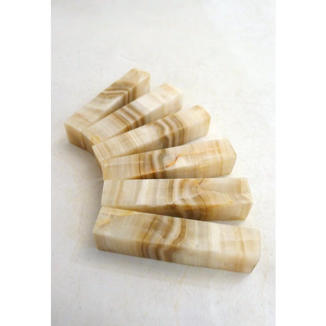 1970s Knife Rests Veined Onyx, 1960s, Set of 6 For Sale - Image 5 of 8