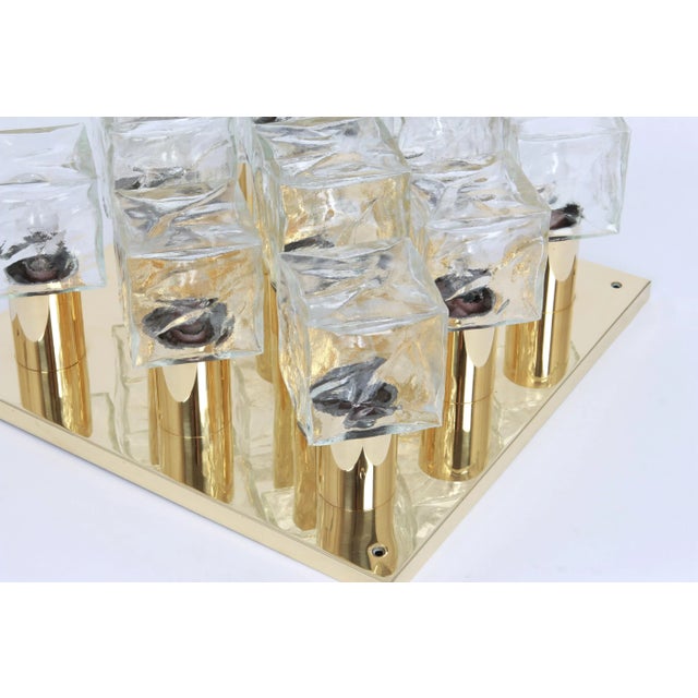 1960s Large Austrian Murano Ice Glass Flushmount by Kalmar, 1960s For Sale - Image 5 of 10