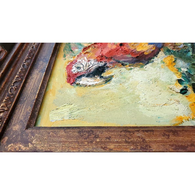 Nautical Oil Painting Parrot Impasto For Sale - Image 3 of 17