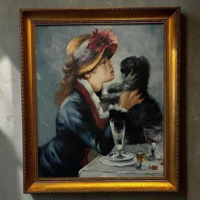 Textile After Renoir, Luncheon On The Boating Park, Oil Painting on Canvas For Sale - Image 7 of 7