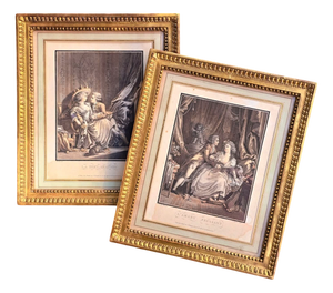 Jean Baptiste Huet, La Declaration & L'Amant Pressant, 1700s, Engravings, Framed, Set of 2