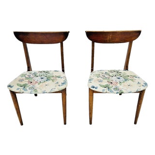 Mid Century Lane Perception Solid Walnut Dining Chairs S/2 For Sale