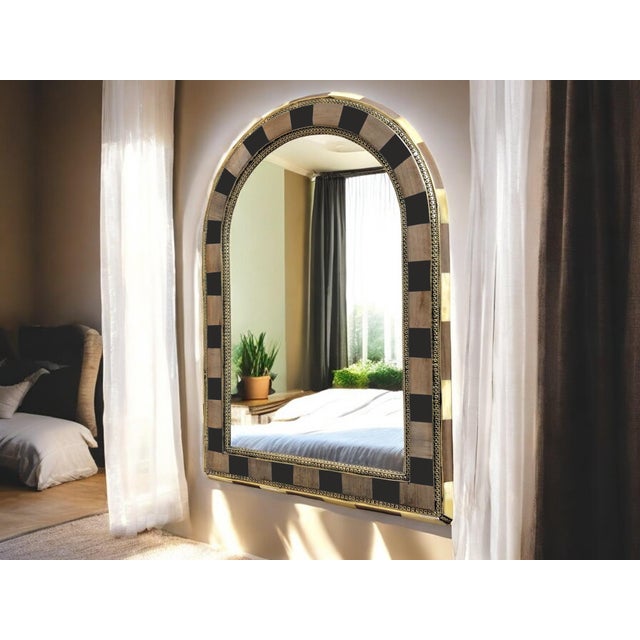Brown Moroccan Arched Mirror For Sale - Image 8 of 8