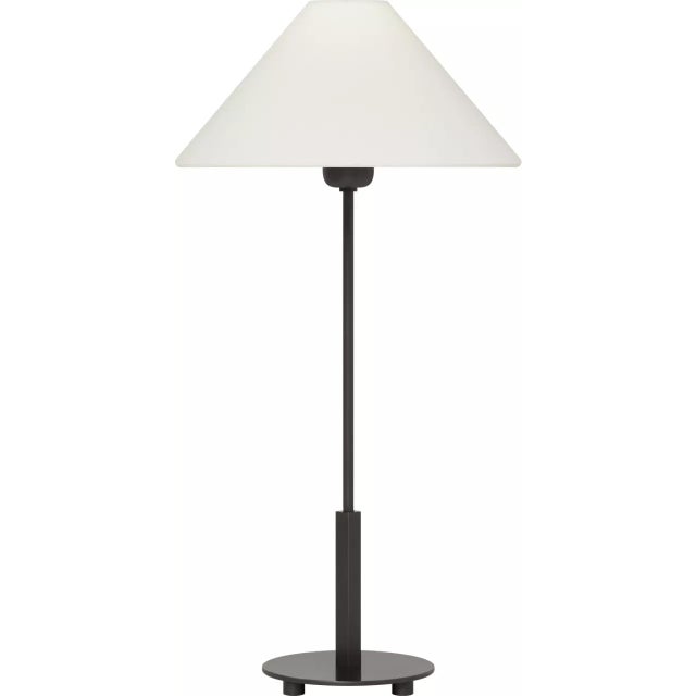 Modern J. Randall Powers by Visual Comfort Signature Hackney 24" Cordless Buffet Lamp in Bronze with Linen Shade For Sale - Image 3 of 3