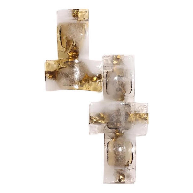Rare Mazzega Murano Wall Light Fixture, C. 1960. For Sale