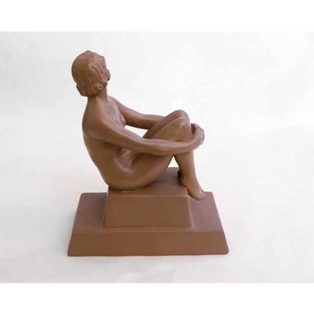 Art Deco Terracotta Sculpture of a Nude Bathing Woman, 1920s For Sale - Image 11 of 14