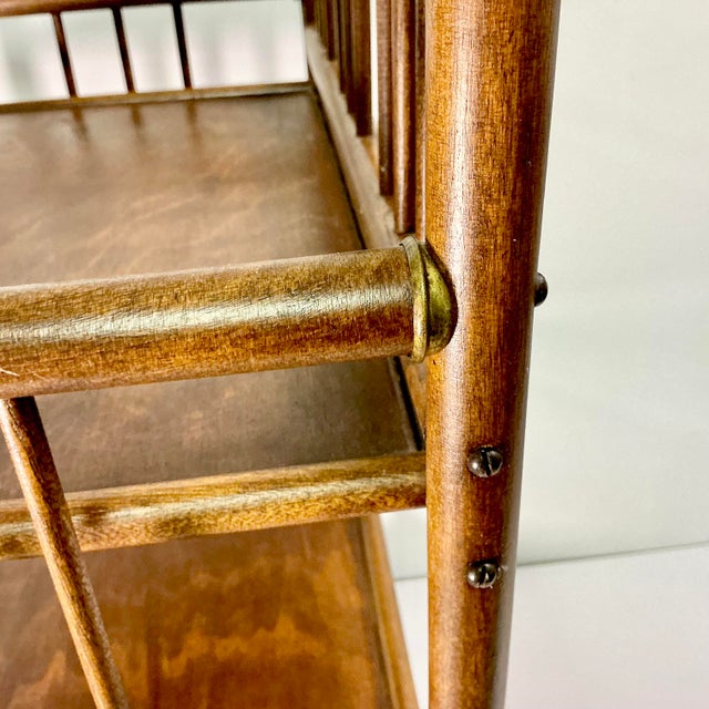 Early 20th C Antique Arts & Crafts Mission British Colonial Thornet Style Stick & Ball Etagere - 3 Tier For Sale - Image 18 of 18