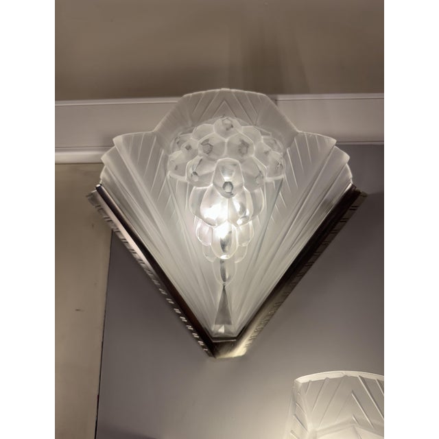 Art Deco Wall Sconces in Nickel-Plated Bronze from Petitot, 1930, Set of 2 For Sale - Image 9 of 18