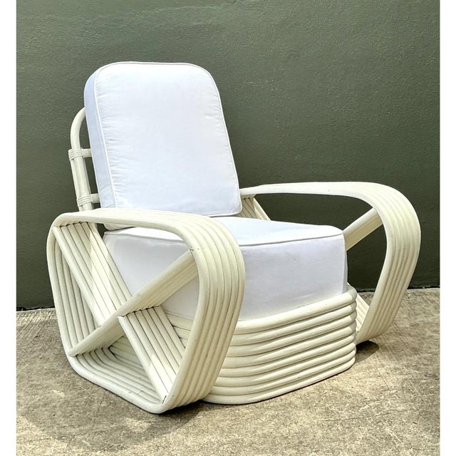 Vintage Paul Frankl Six Strand Rattan Lounge Chair For Sale - Image 10 of 12
