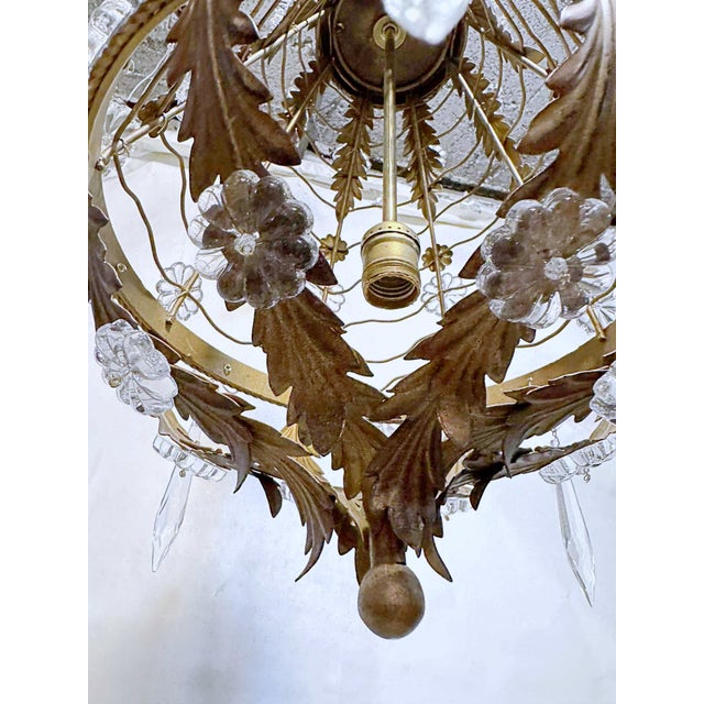 Metal Antique 19th-Century French Bird-Cage Empire Chandelier. For Sale - Image 7 of 10