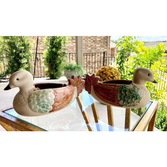 Circa 1970 Hanging Earthenware Dove Planters, a Pair For Sale - Image 12 of 13