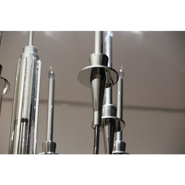 1960s Polished Nickel Chandelier For Sale In Los Angeles - Image 6 of 8