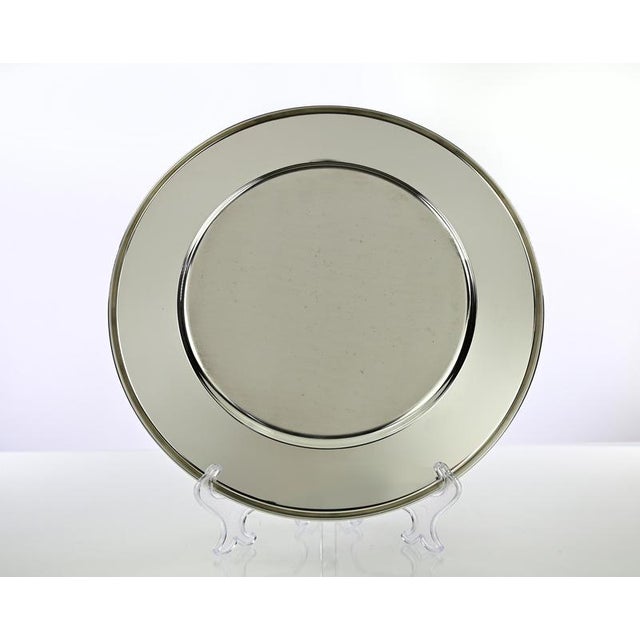 Vintage Silver Plated Centerpiece Serving Plate, Italy, 1970s For Sale - Image 4 of 5