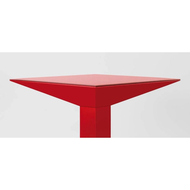 Mettsass table designed by ettore sottsass in barcelona manufactured by bd. The structure is made of flat sheets of steel,...