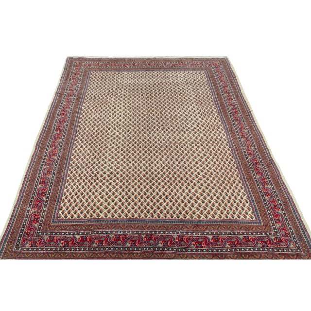 Hand-Knotted Sarogh Oriental Rug For Sale - Image 4 of 11