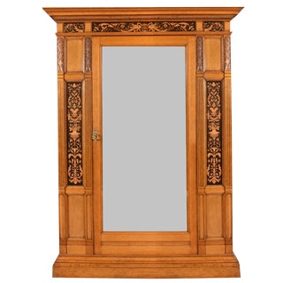 Marquetry Inlaid Oak Wardrobe from Gillows of Lancaster For Sale