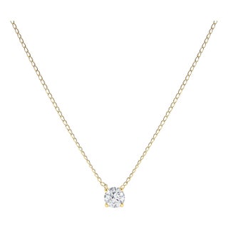 14K Yellow Gold Floating 1/2 Cttw Lab Grown Diamond Solitaire Pendant Necklace - 18" Inches For Sale