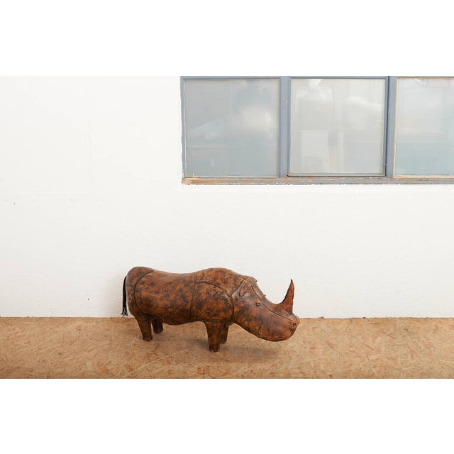 Animal Rhino Ottoman in Leather by Dimitri Omersa for Omersa, 1963 For Sale - Image 12 of 13