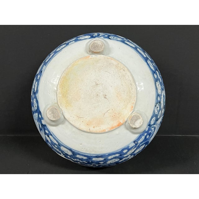 Chinese Art Poprcelain Blue and White Incense Burner Clouds and Birds Design For Sale - Image 12 of 14