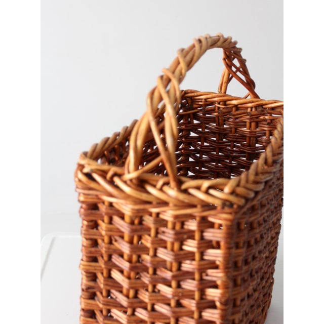Vintage Wicker Market Basket For Sale - Image 10 of 15