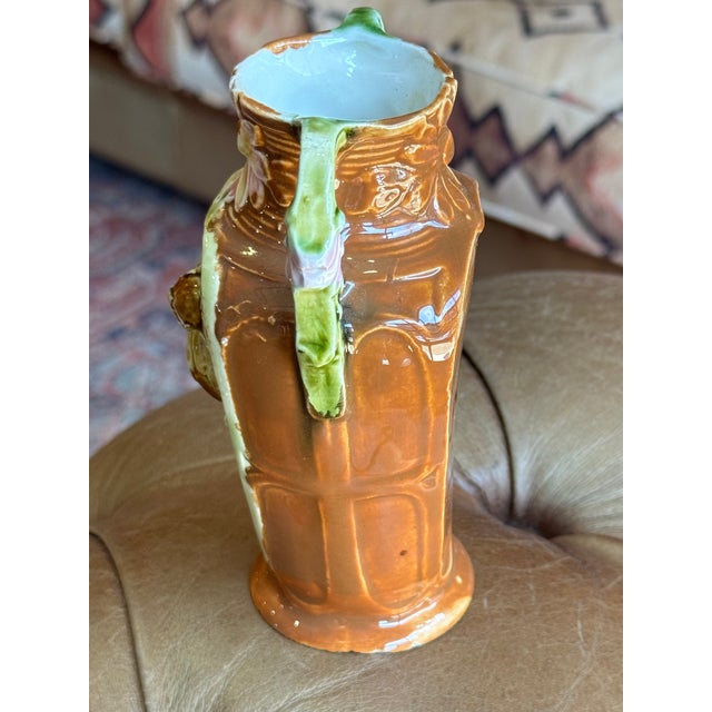 Ceramic Antique French Majolica Vase- Acorn Motif For Sale - Image 7 of 10