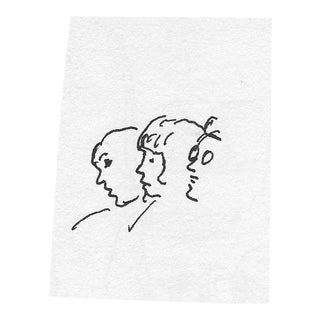 1970s Heyward Cirker Miniature Drawing of People For Sale