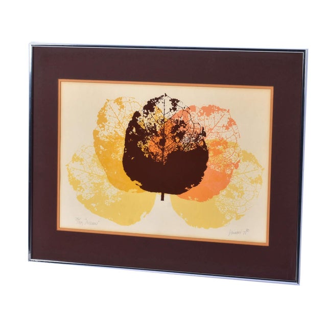 Pair 1970s Earth Tone Signed Limited Edition Prints With Trees and Leaves For Sale - Image 4 of 13