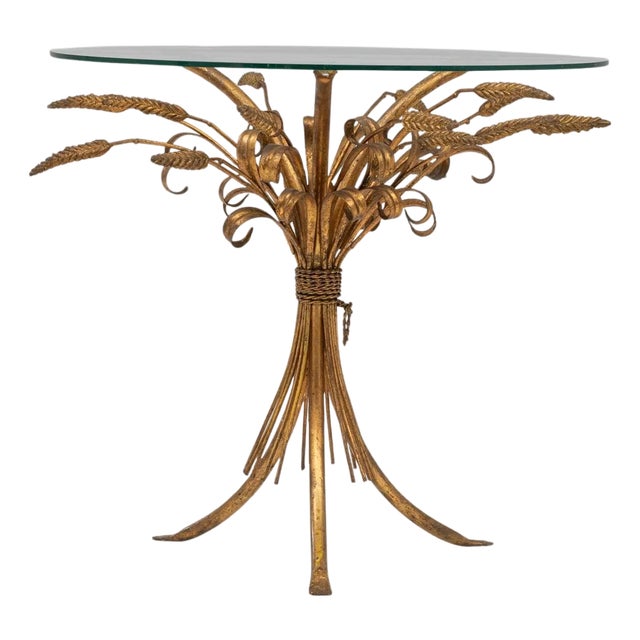 20th Century Italian Brass Coffee Table With Glass Top For Sale