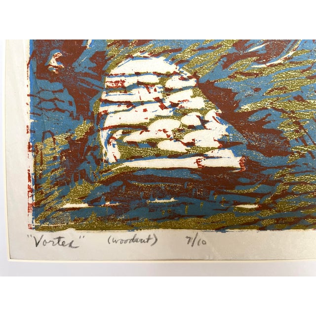 Vintage Abstract Expressionist Woodblock Original Print by Sylvia T. Gavurin For Sale - Image 4 of 8