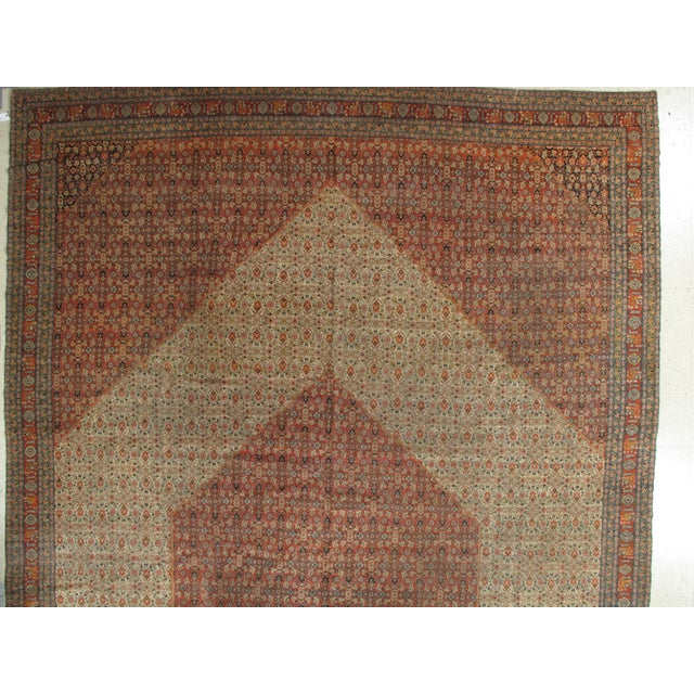 Antique Tabriz Carpet, Hadji Jalili Persian Rug, Earth Tones, Ivory, Rust, Navy For Sale - Image 4 of 18