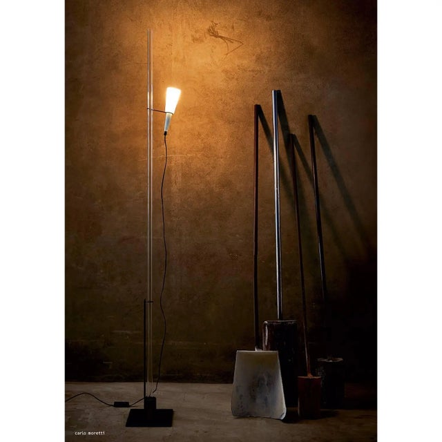 Carlo Moretti Truba Carlo Moretti Mouth Blown Murano Clear and Milk Glass Floor Lamp For Sale - Image 4 of 4