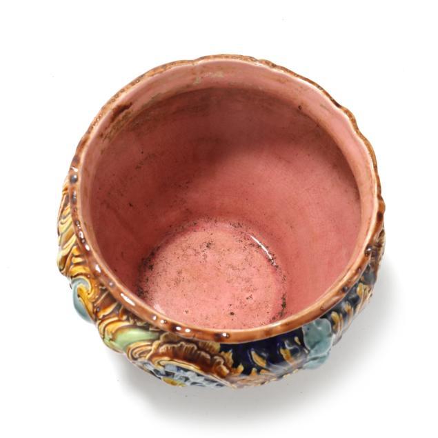 Late 19th Century Late 19th Century Majolica Pottery Jardiniere and Pedestal For Sale - Image 5 of 7