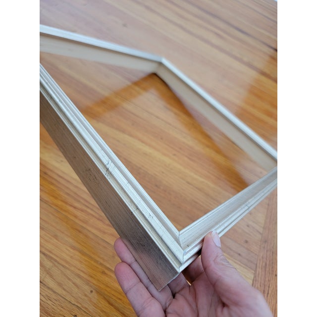 Cream Tranquil Geometry, Contemporary Abstract Oil Painting, Framed For Sale - Image 8 of 11