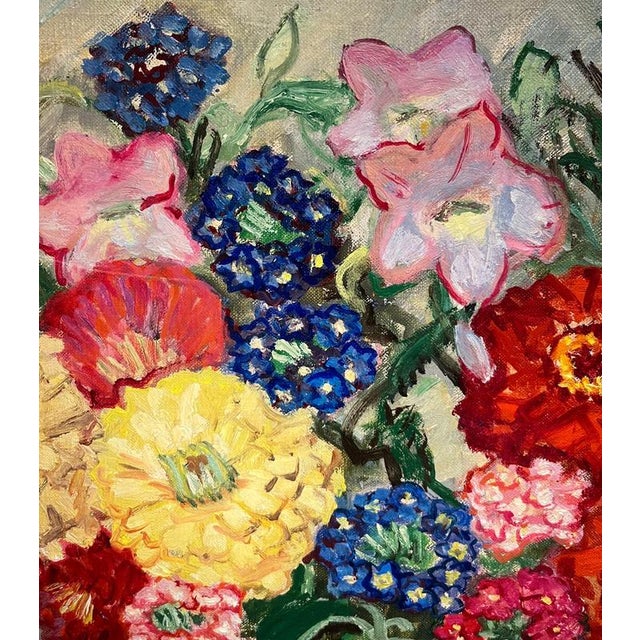 Modern Stéphanie Caroline Guerzoni, Verbena Flowers, Oil on Canvas, 1960s For Sale - Image 3 of 10