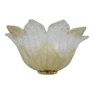 20th Century Murano Clear and Amber Graniglia Sconce For Sale