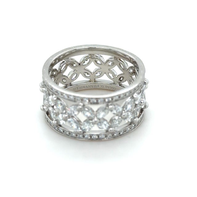 Tiffany and Co. Tiffany & Co. Victoria 2.34 CTTW Diamond Band Ring, Platinum, Size 7 For Sale - Image 4 of 8